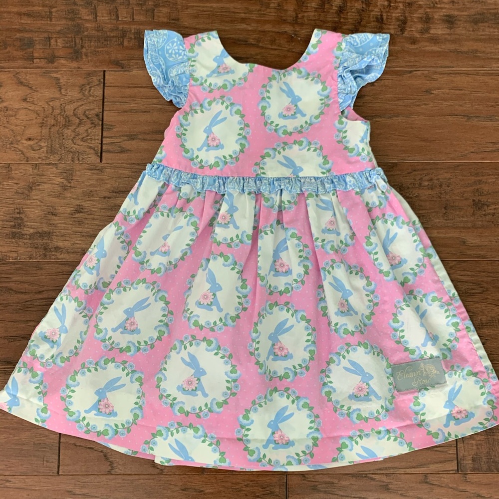 Eleanor Rose Pink and Blue Bunny Dress